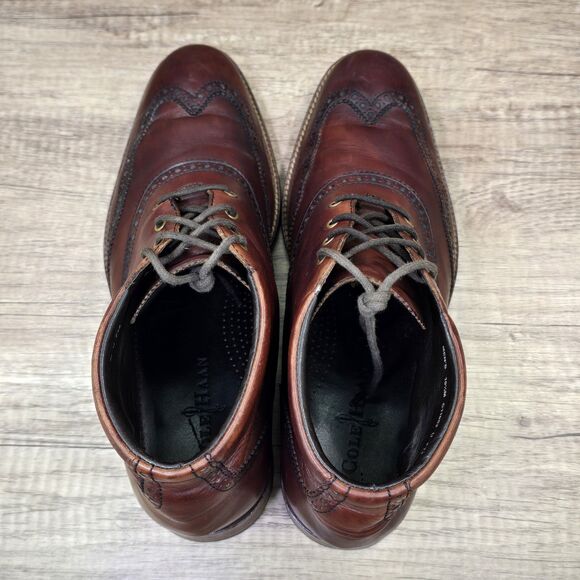 Cole Haan Liam Chukka II Men's Sz 10.5M Brown Leather Wingtip Ankle Boots C11053 - Picture 5 of 9